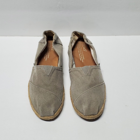 TOMS Khaki Alpargata Rope Espadrille Slip-On flats -Women's sz 5.5 Pre-owned - Picture 2 of 7